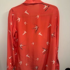 Reiss silk blouse - pink/black/white. Size 4 US
